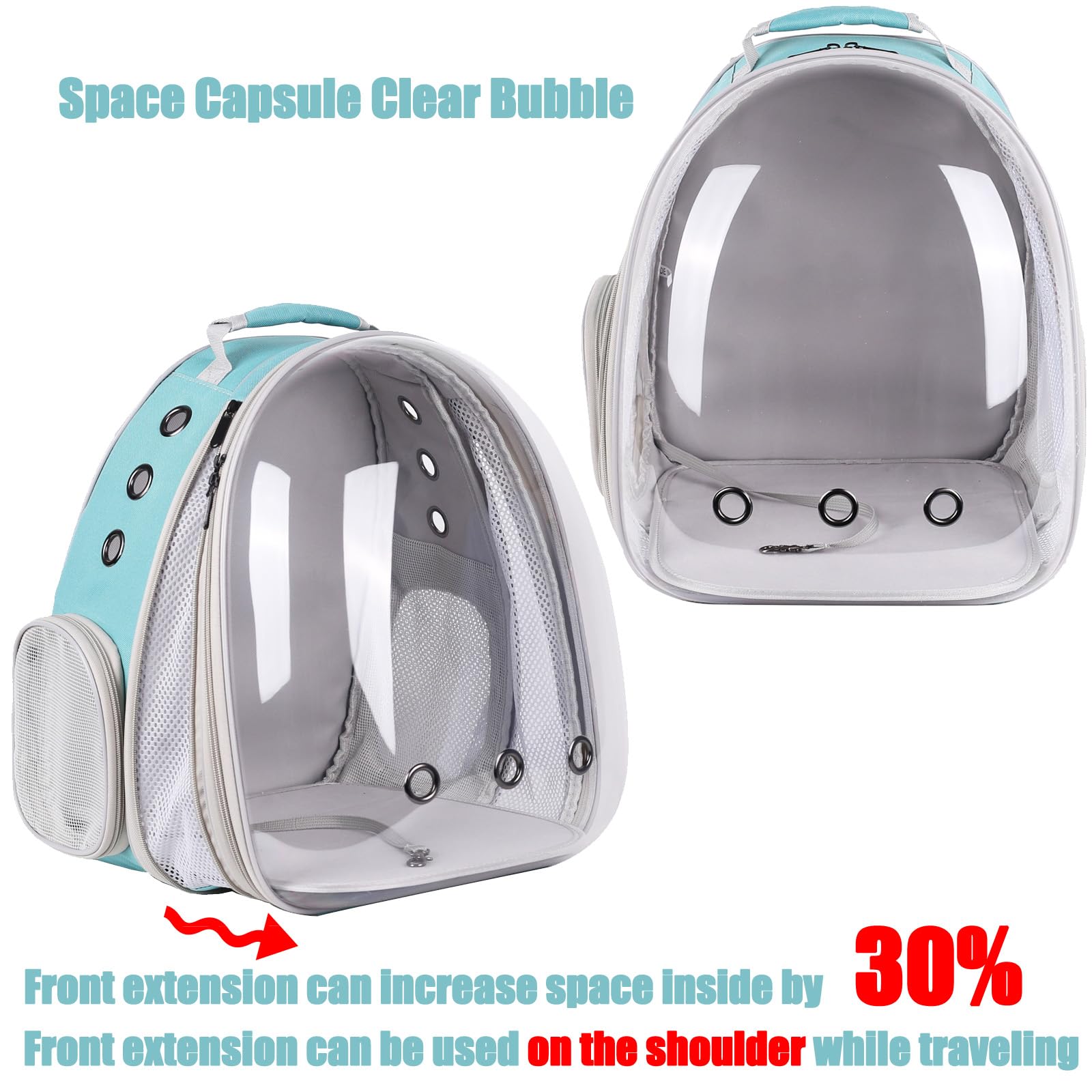 halinfer cat-backpack-bubble-window-visual-space shows the bubble window for pet visibility.