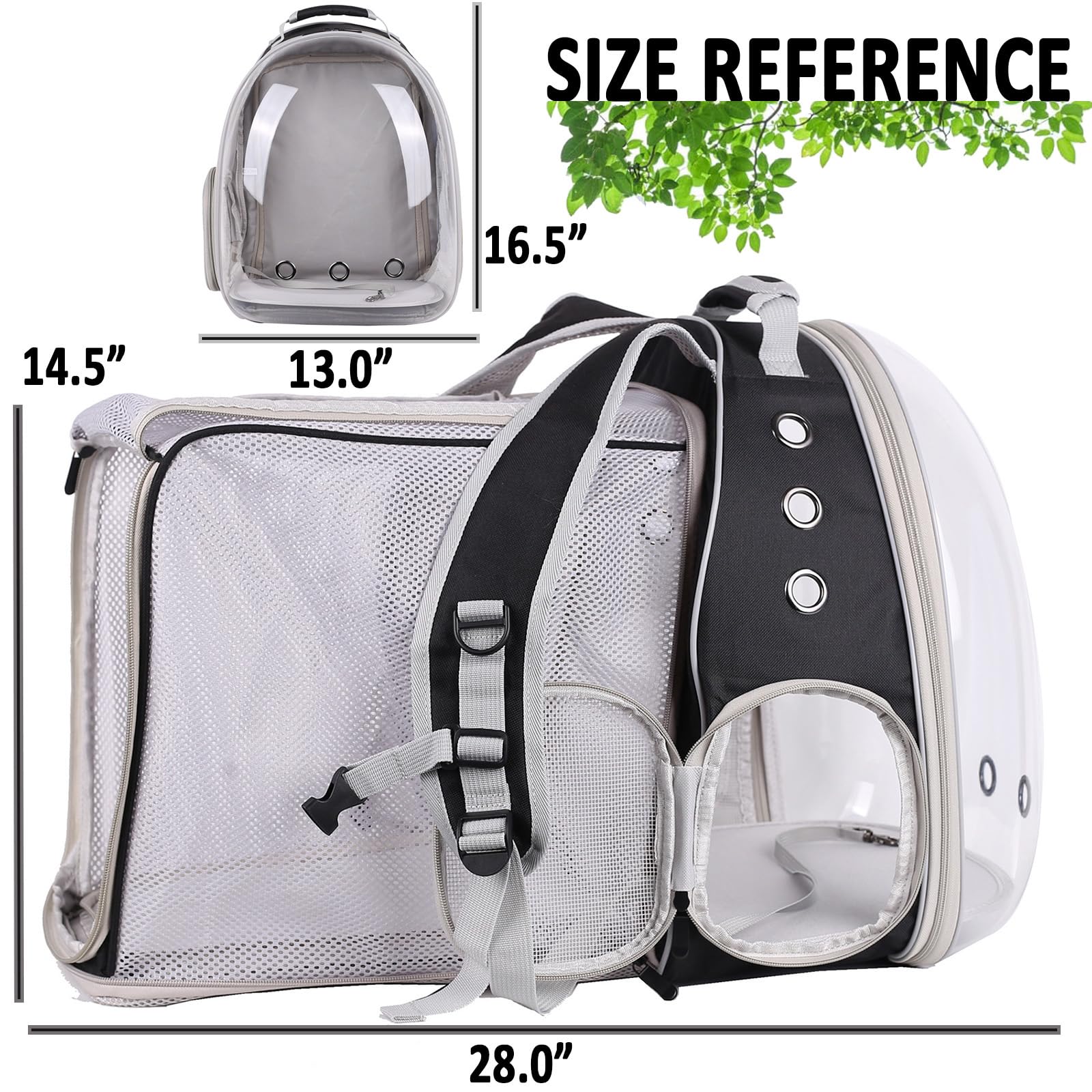 Halinfer front-extension view shows extra space and ventilation for larger cats.