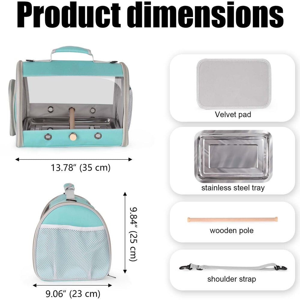 halinfer long-tail travel carrier side ventilation demonstrates airy transport for birds.