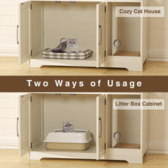 Halitaa cat litter box enclosure with doors and ventilation for airflow.