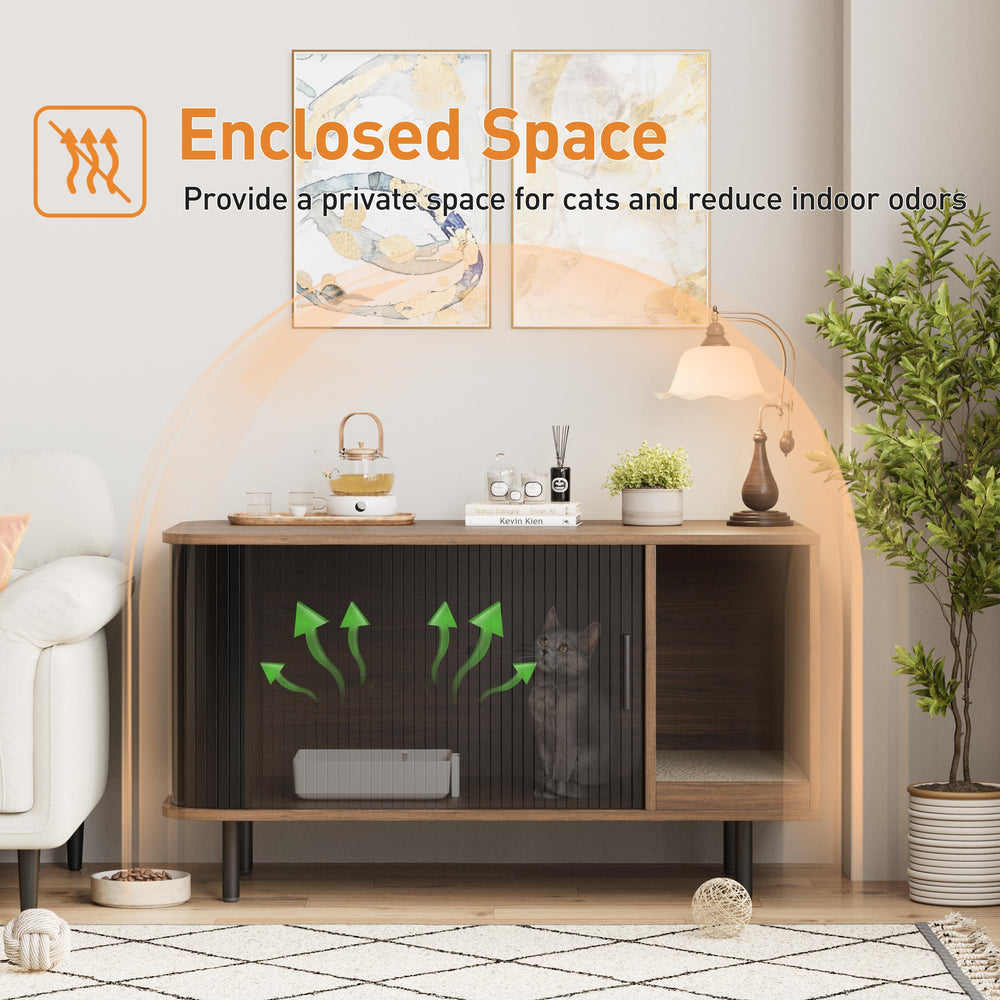 Halitaa cat litter enclosure four metal legs provide strong support