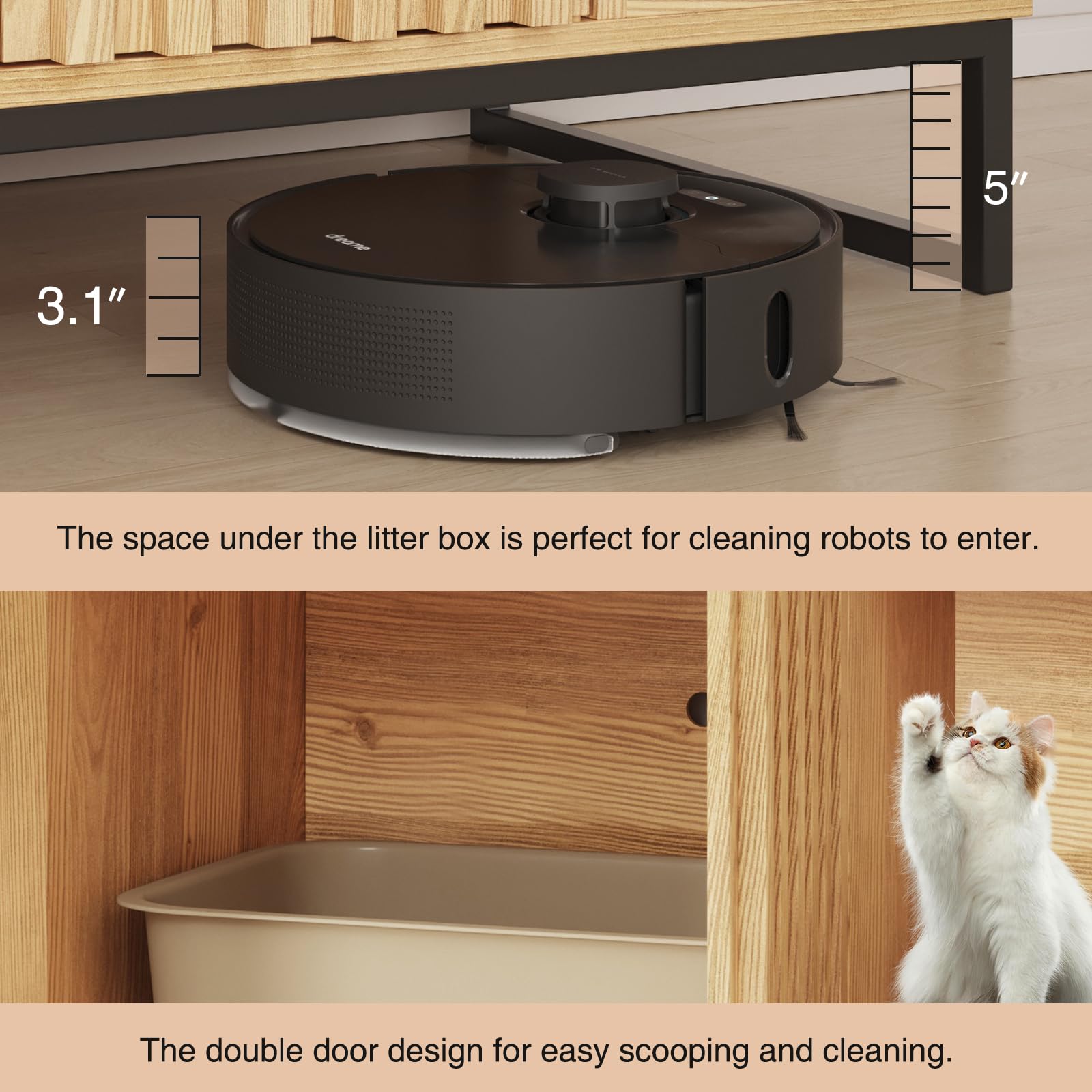 Halitaa litter box enclosure assembled with included tools for quick setup