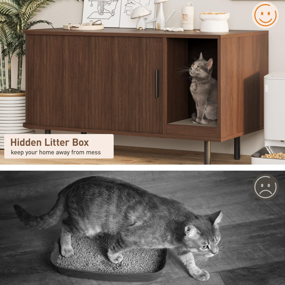 Halitaa litter box enclosure dimensions overview for space planning.