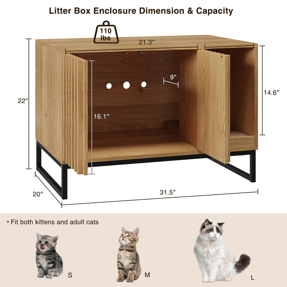 Halitaa litter box enclosure side view showing space-efficient design