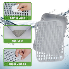 HALKYDY anti-tracking honeycomb mat helps keep litter contained and floors cleaner