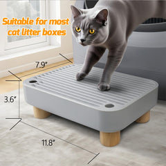 HALKYDY litter tray with anti-tracking honeycomb grooves helps keep floors clean.