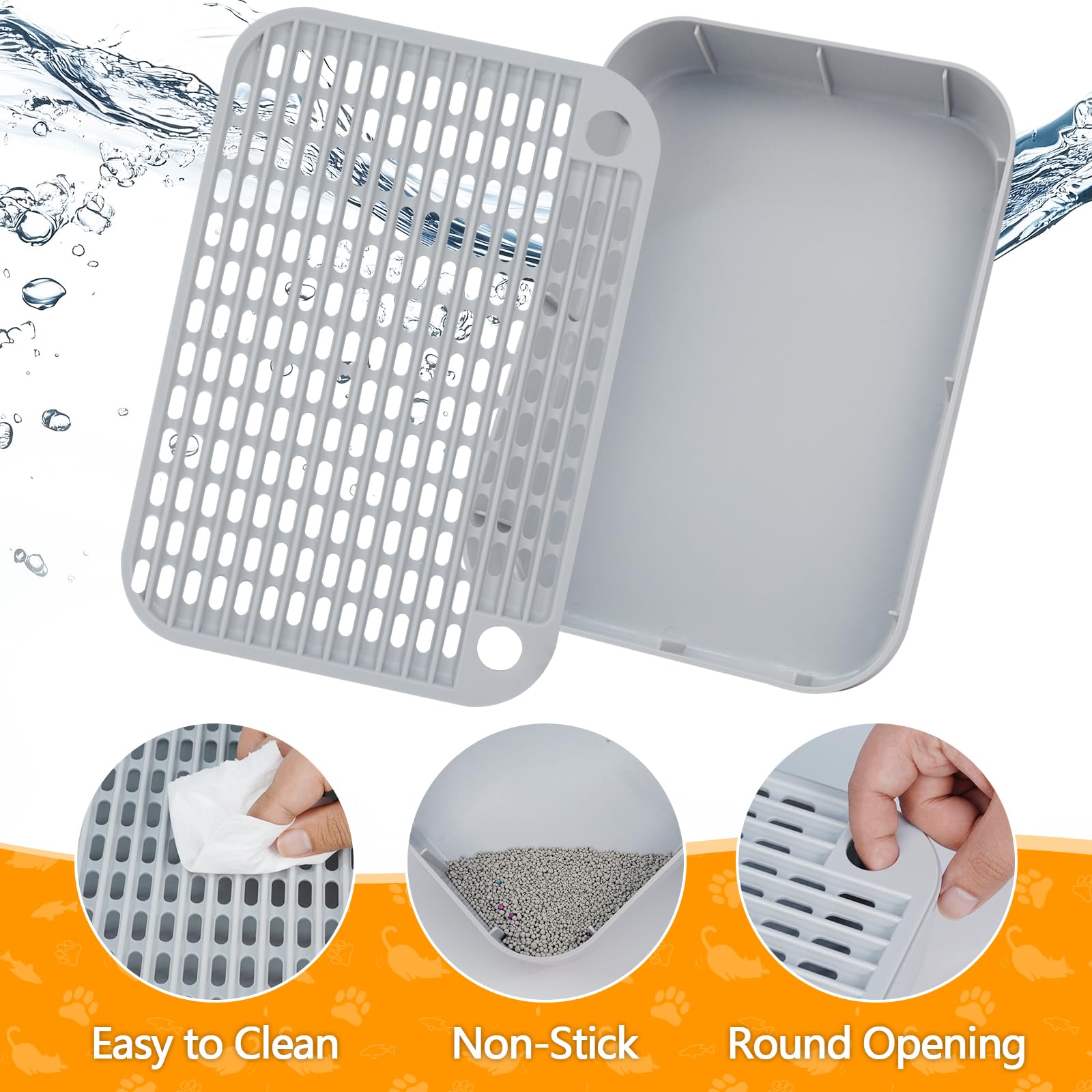 HALKYDY non-slip feet keep the mat stable during cat activity.