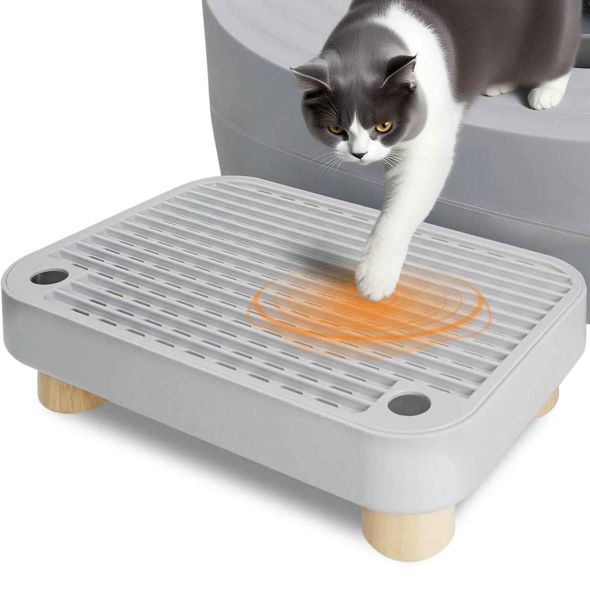 HALKYDY self-cleaning litter box step with removable top for quick, hygienic daily cleaning.
