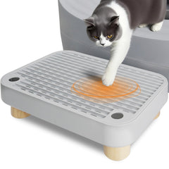 HALKYDY self-cleaning litter box step with removable top for quick, hygienic daily cleaning.