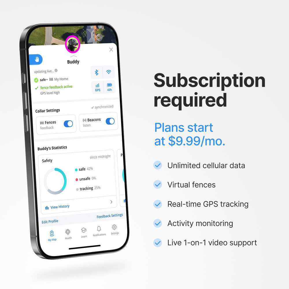 Halo Collar 5 subscription plans provide GPS service and data for fence access.