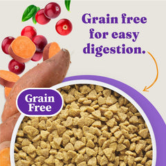 Halo Holistic cage-free chicken label underlining real protein source