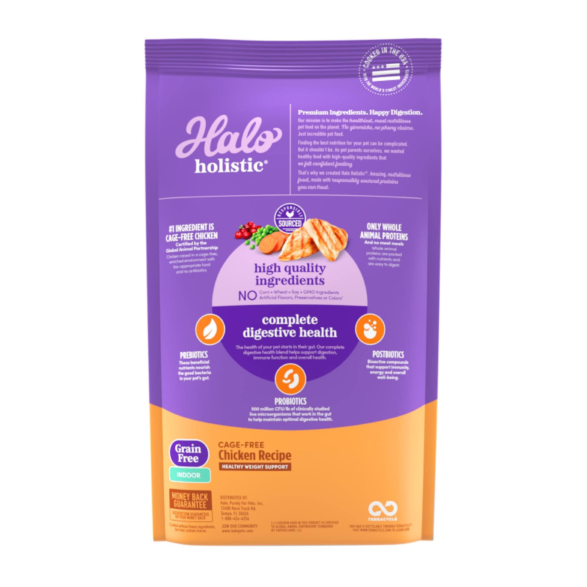 Halo Holistic kibble closeup highlighting grain-free dry cat food texture