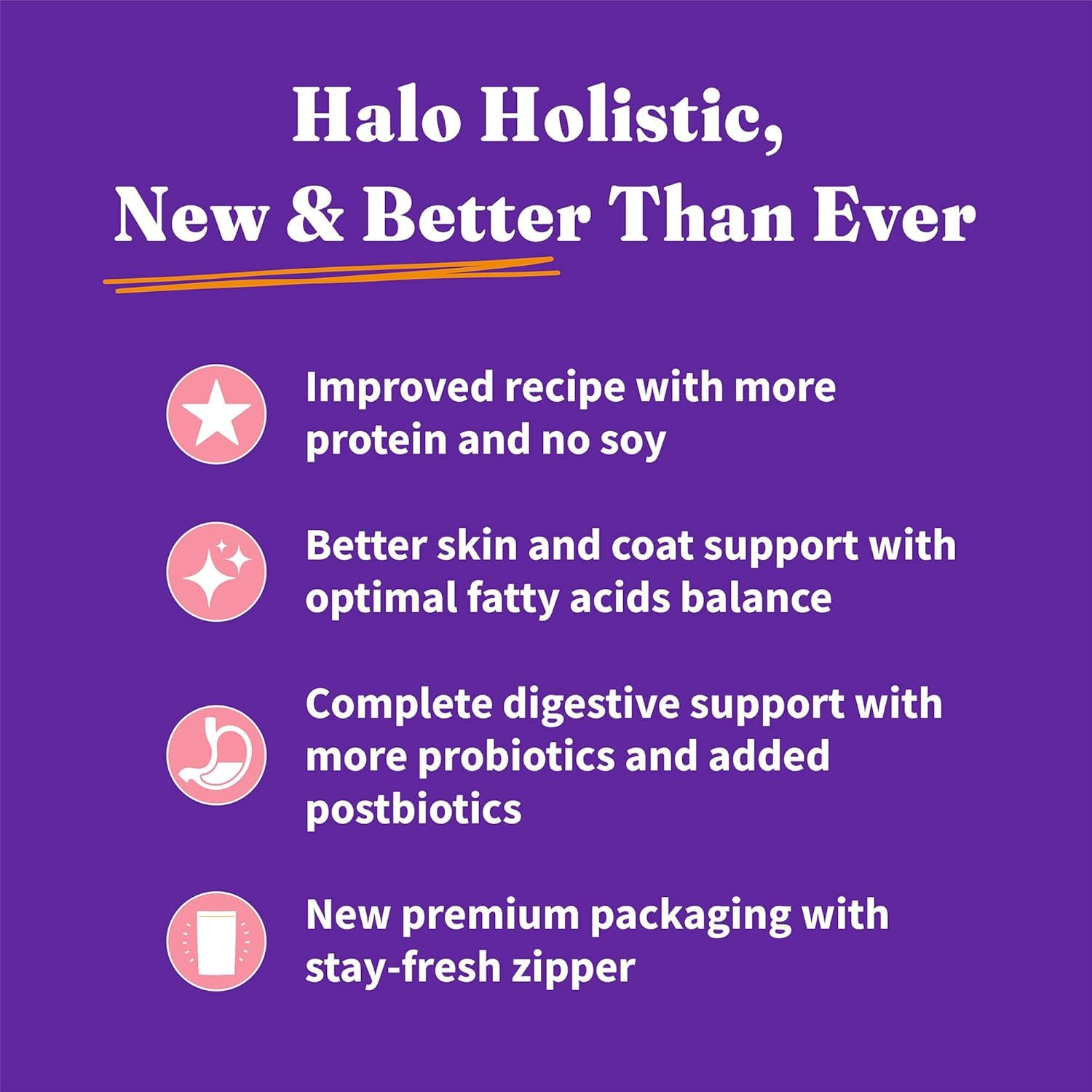 Halo Holistic dry dog food is cooked in the USA for quality control.