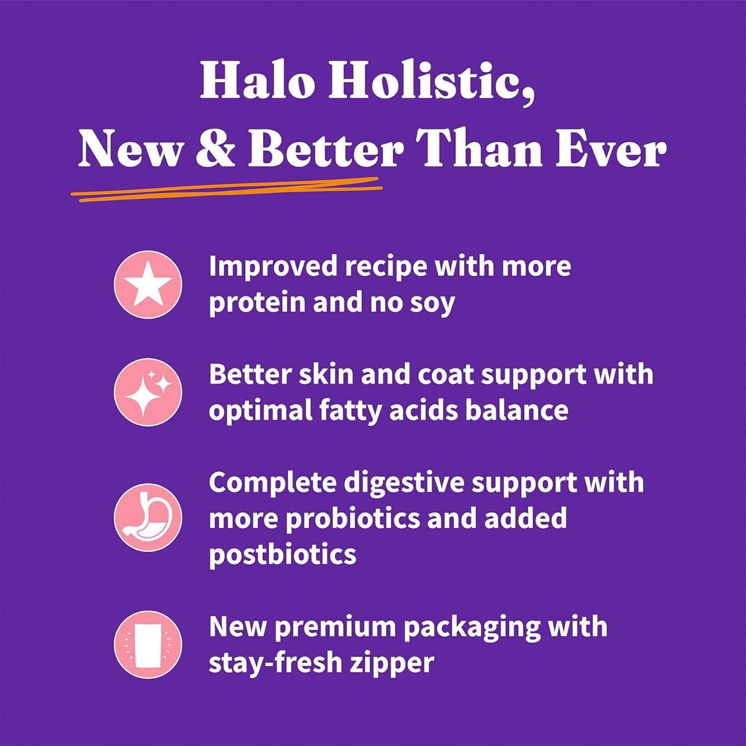 Halo Holistic kitten food no-meat-meals emphasizes real protein sources