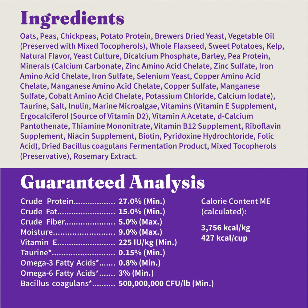 Halo Holistic Vegan Dog Food supports skin and coat with omega balance.