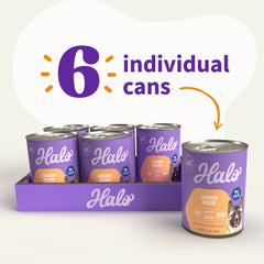 Halo wet dog food with L-carnitine for healthy metabolism during activity