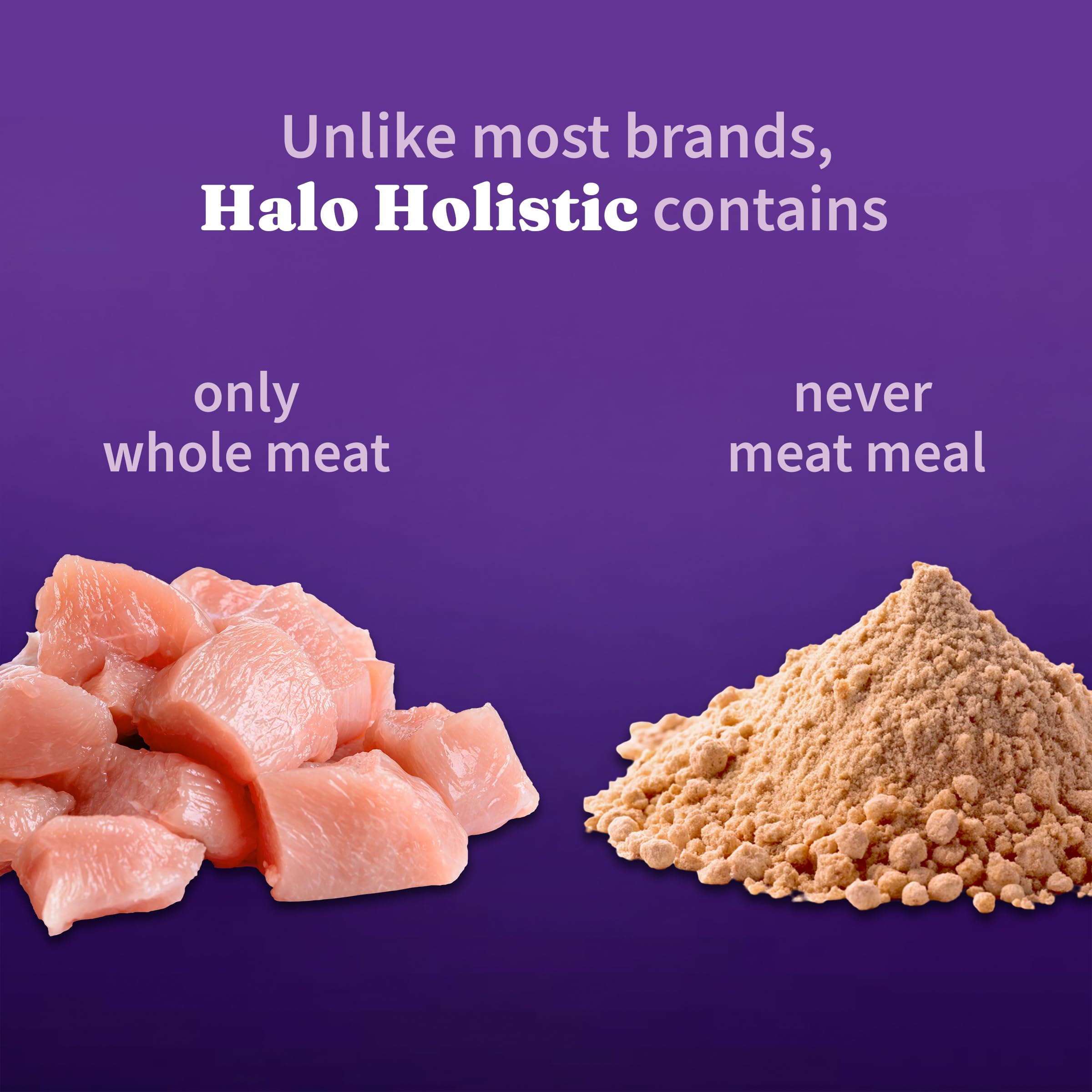 Halo Skin coat omega fatty acids closeup suggests healthy shine and comfortable grooming routines.