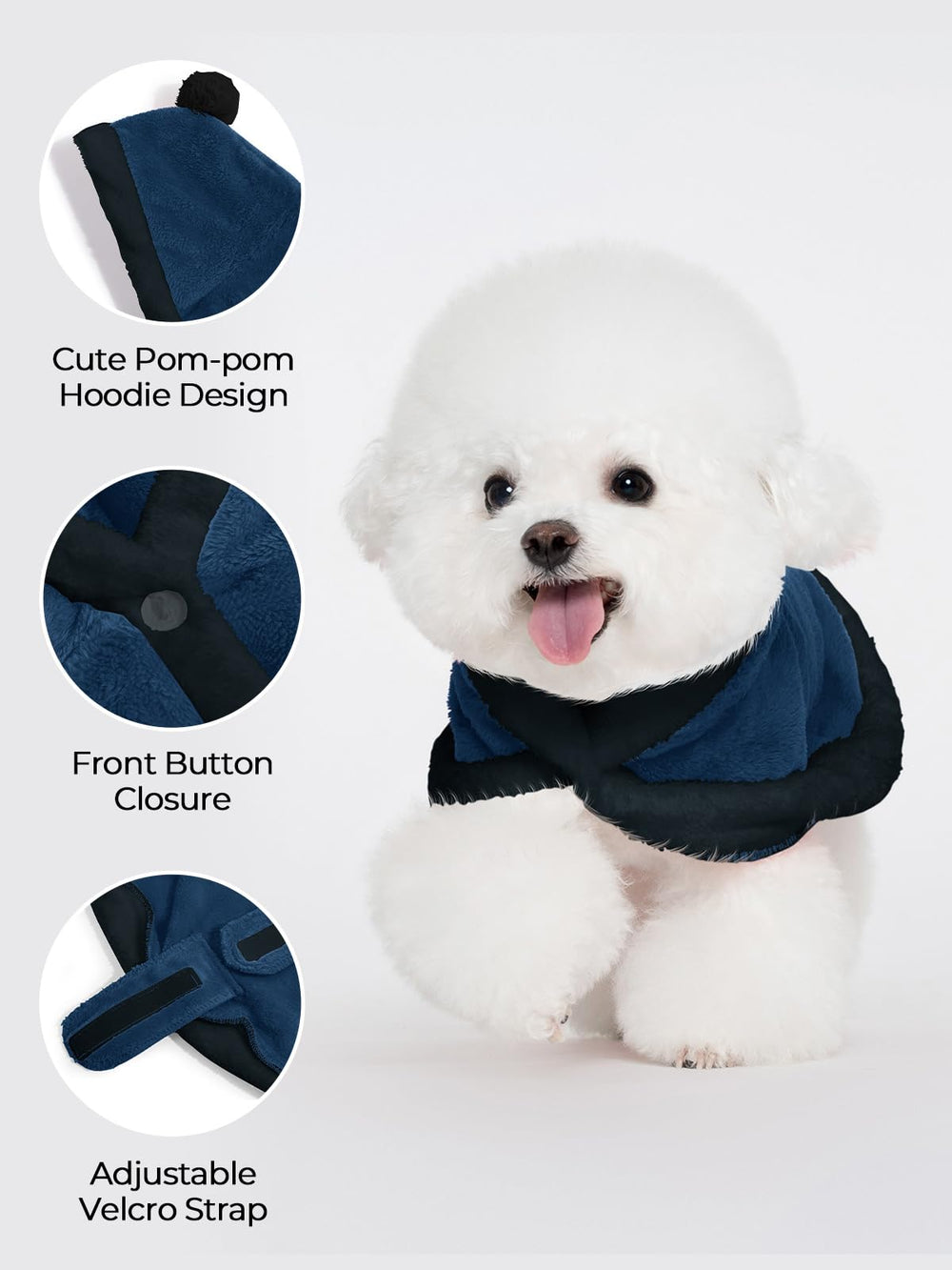 Haloumoning dog fleece hoodie holiday style outfit for festive photos
