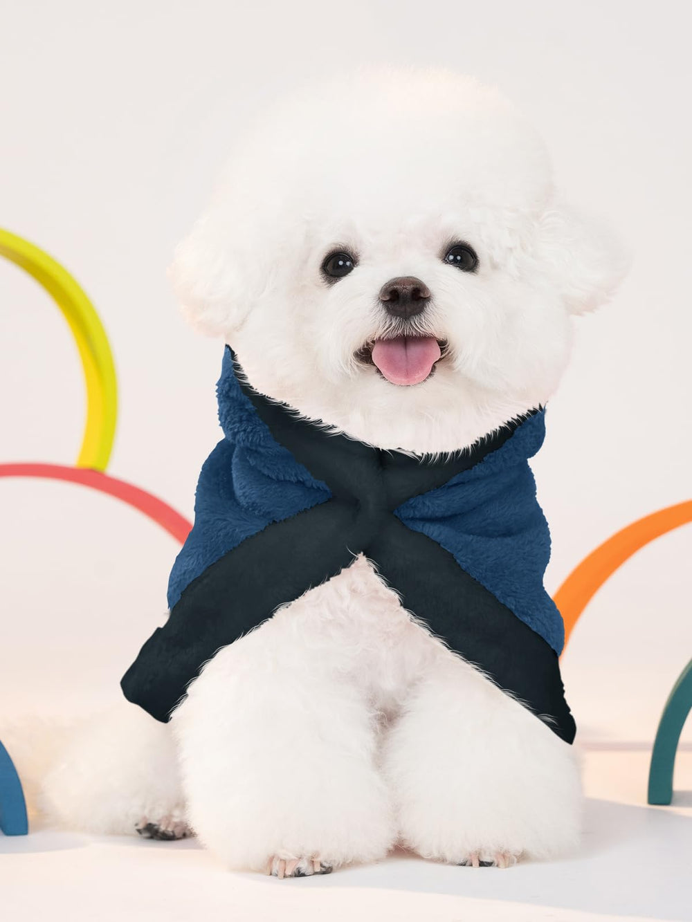 Haloumoning dog fleece hoodie hood pom-pom adds playful holiday charm