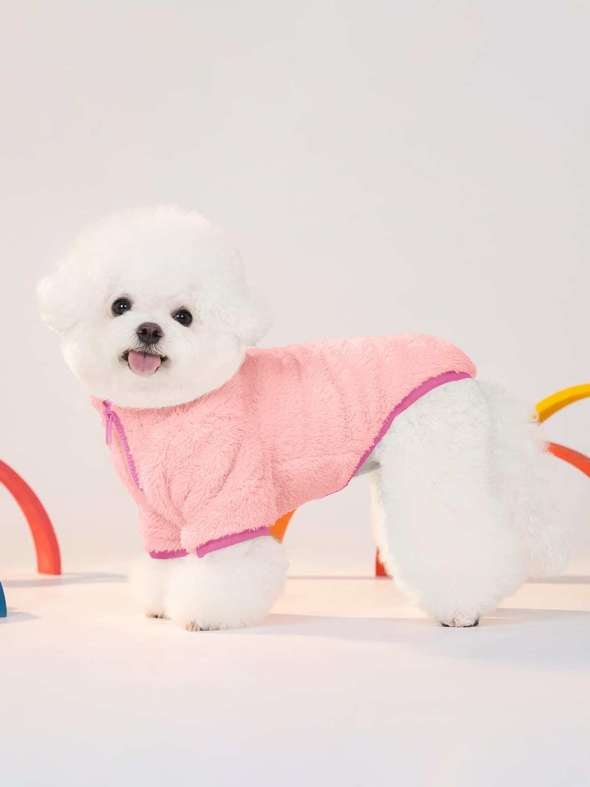 Haloumoning dogs fleece coat chest measurement guide for perfect fit.