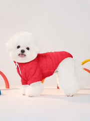 Haloumoning dogs fleece winter coat Sherpa turtleneck detail against chill