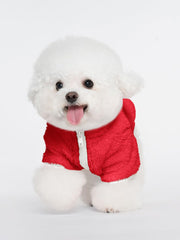 Haloumoning dogs fleece winter coat zipper closeup for easy on/off
