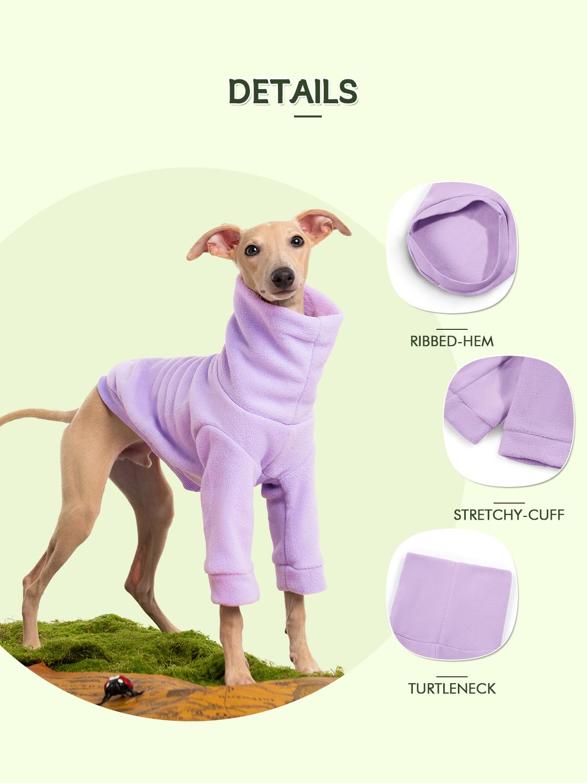 Haloumoning fleece sweater worn on dog for cozy home wear and daily use
