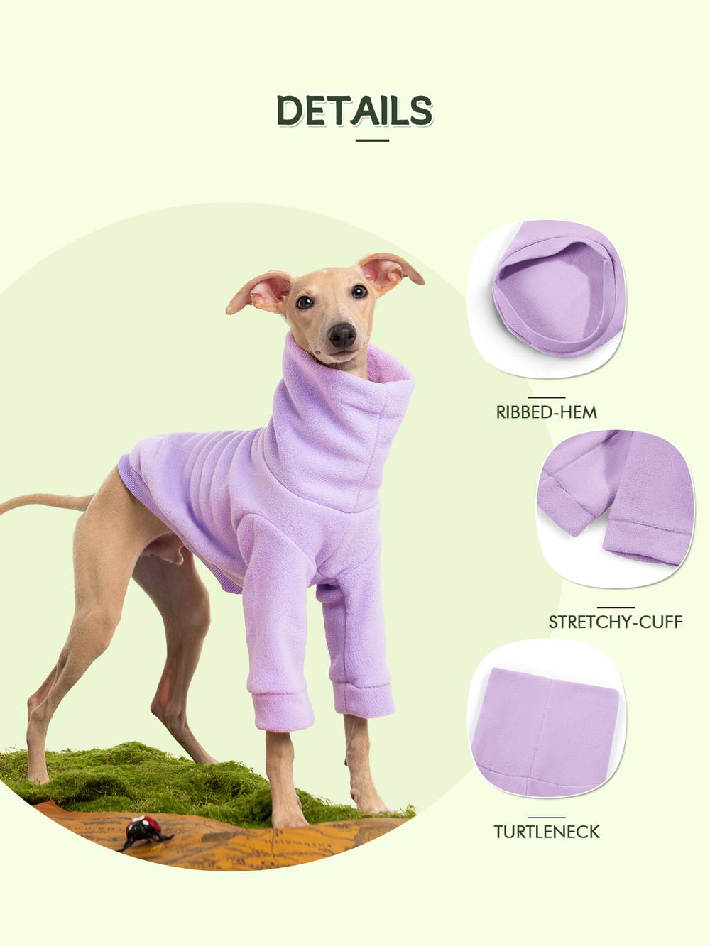 Haloumoning fleece sweater worn on dog for cozy home wear and daily use
