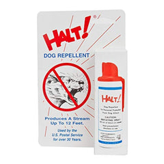 Halt! dog repellent aerosol can ready for quick outdoor deterrence