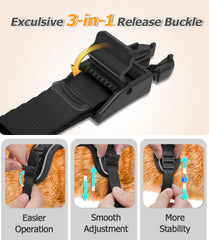 Halypet H600 Pro adjustment points showing three quick-release buckles