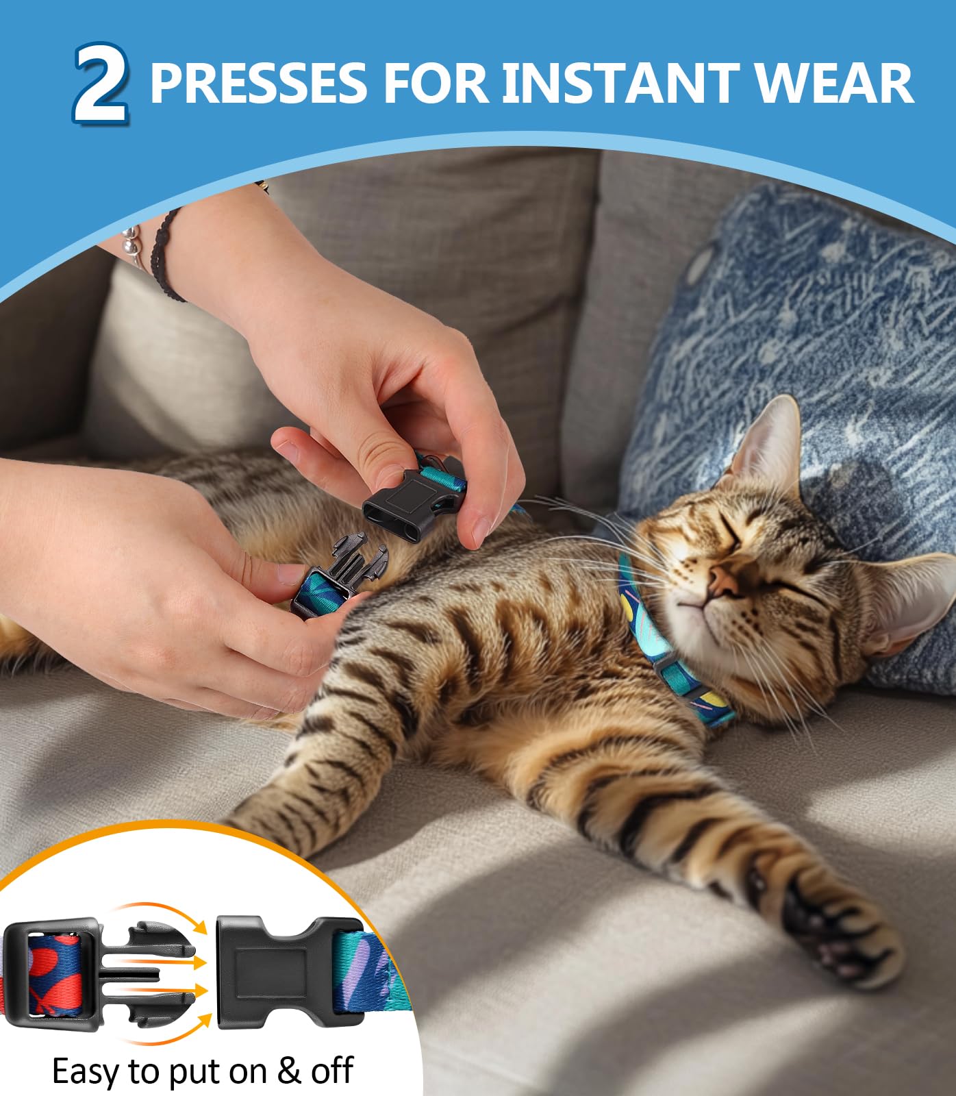 Halypet cat harness uses skin-friendly material for long outdoor walks