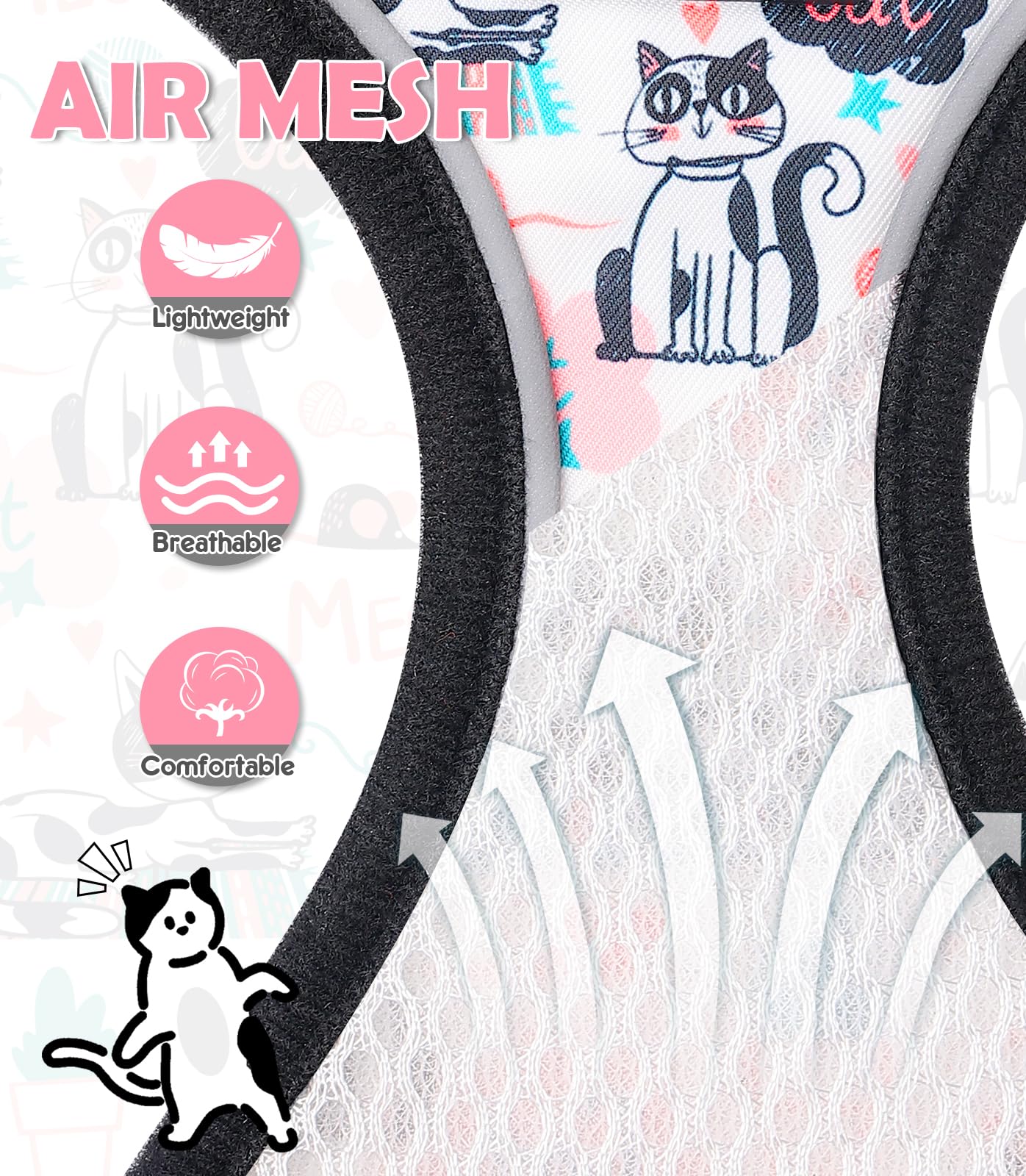 Halypet size chart helps find a snug, secure fit for different cats