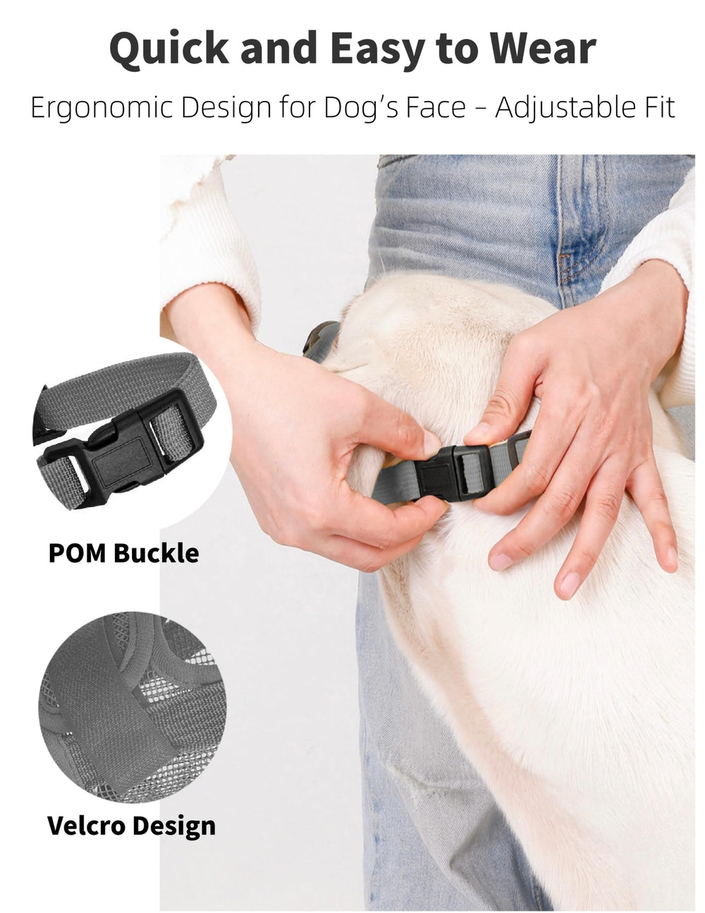 Hamibus quick-release buckle design easy on and off during grooming or travel.