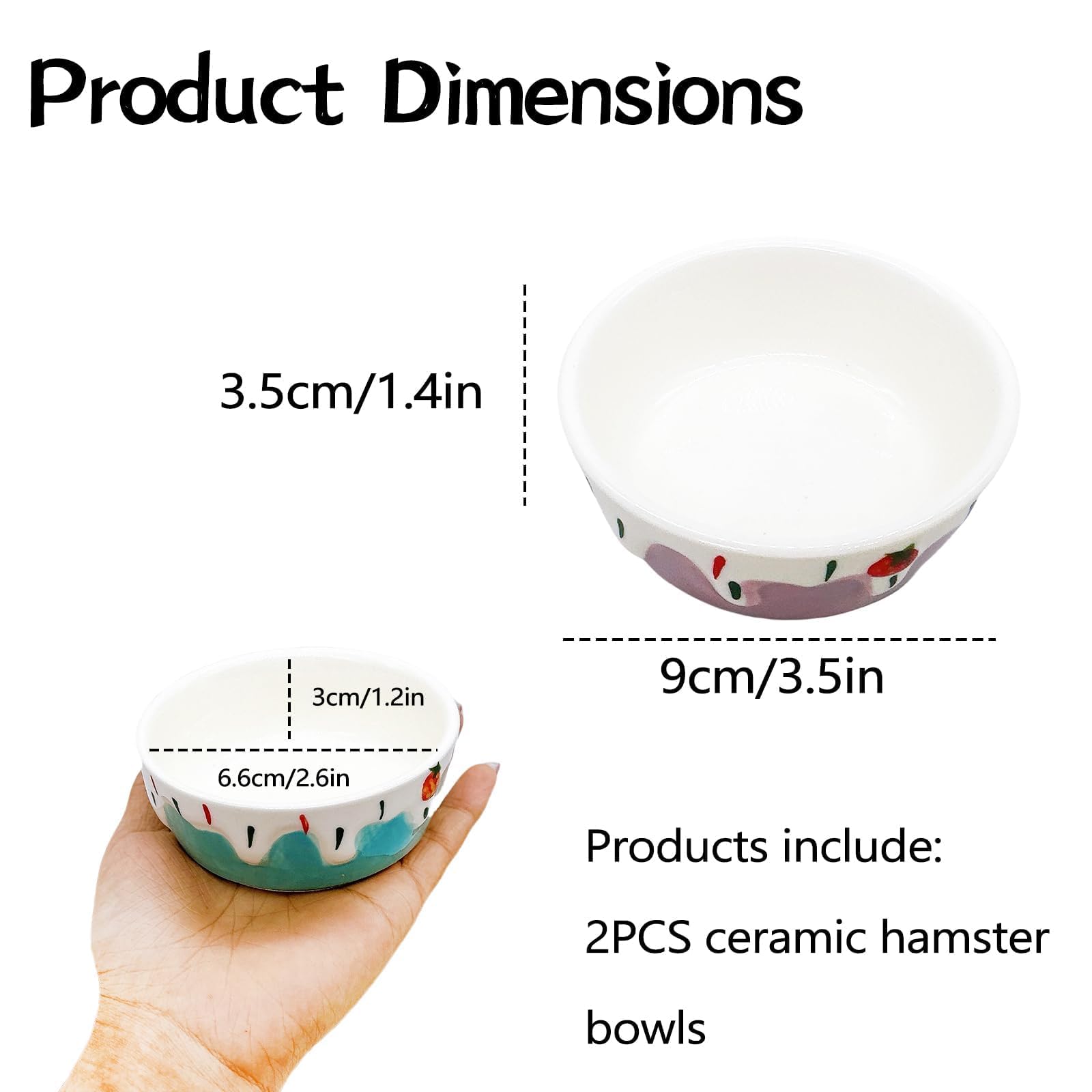Hamiledyi hamster bowl blue ceramic angle highlights easy-clean design for quick maintenance