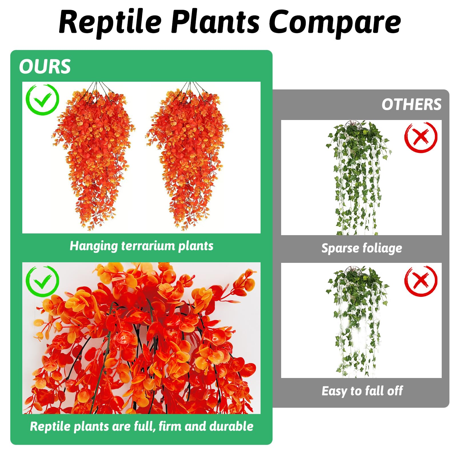 Hamiledyi 6pcs reptile plants 29-9in vines for three-dimensional space