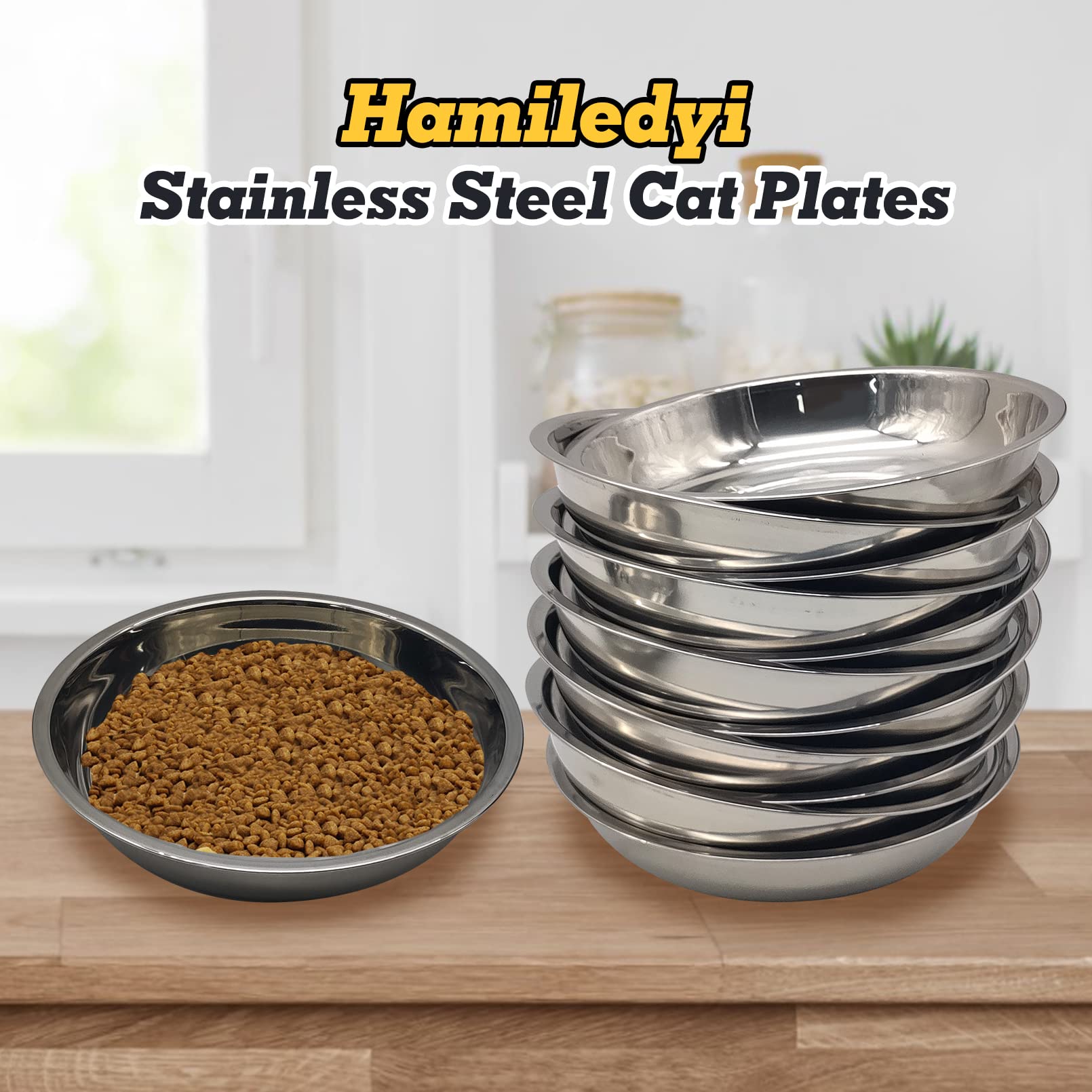 Hamiledyi 7.68-inch bowls are a great size for cats, kittens, and small dogs.