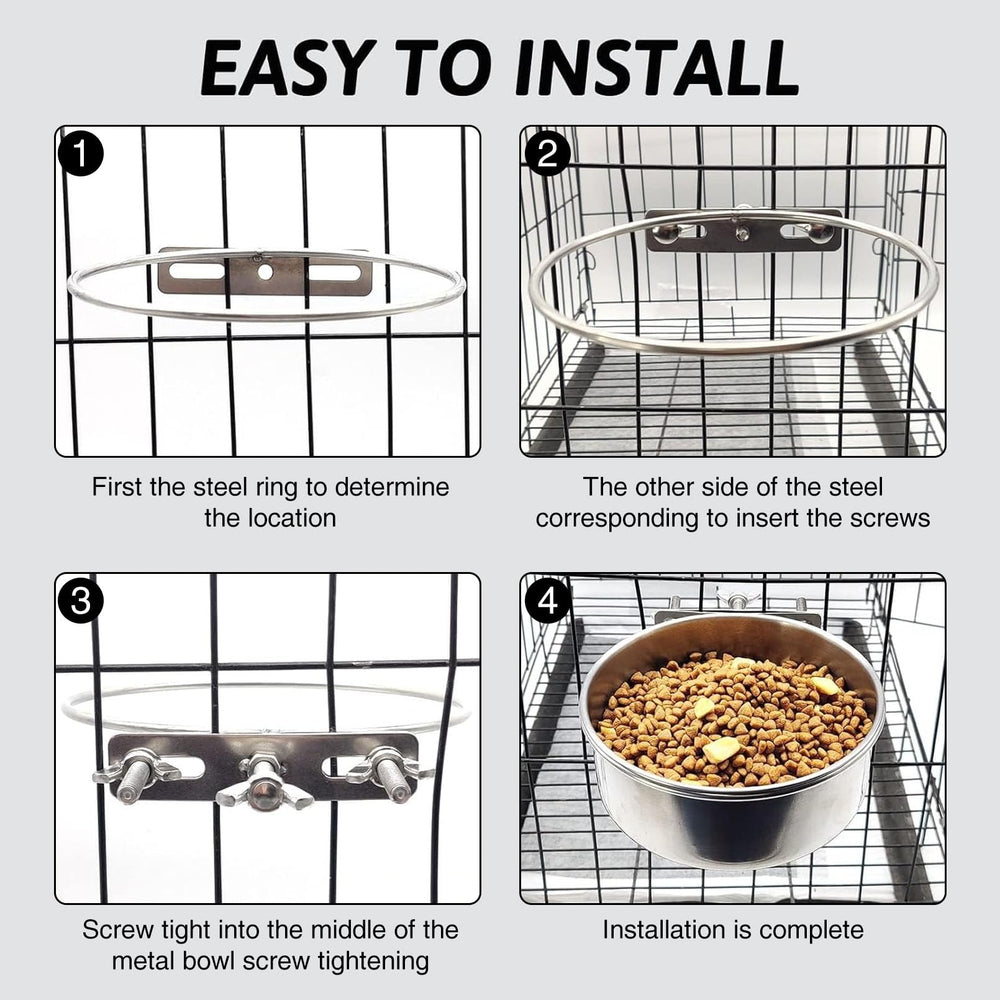 Hamiledyi adjustable height crate bowls help reduce spills and messes.