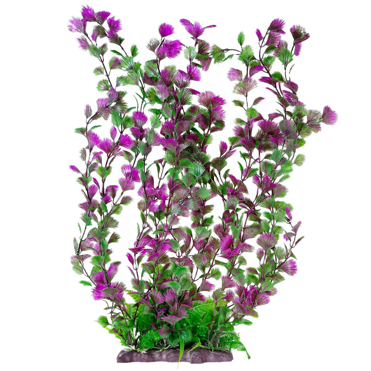 Hamiledyi tall aquarium plant with ceramic base adds height and hiding spots.