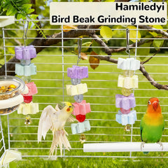 Hamiledyi bird chew toy lava-stone texture stimulates natural chewing