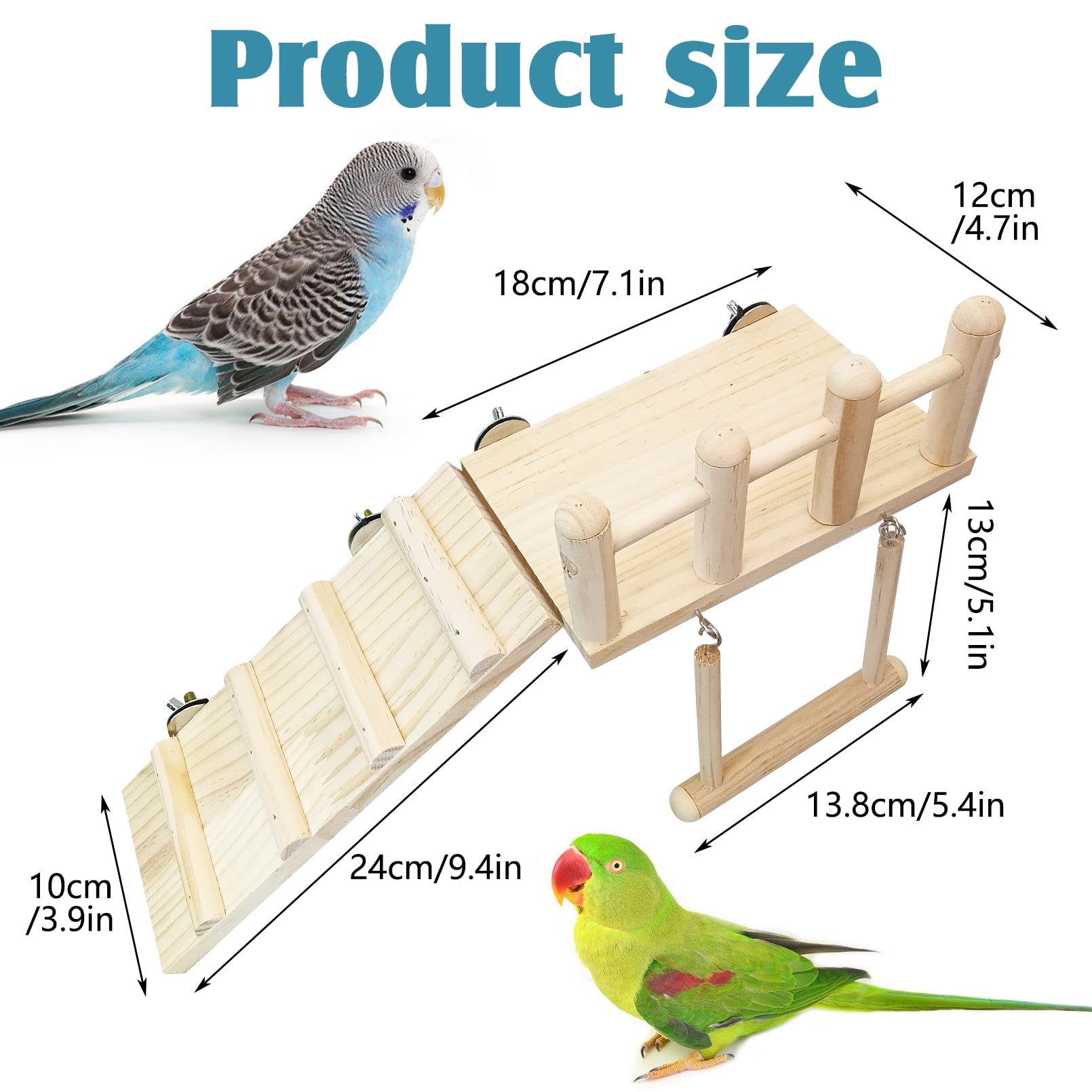 Hamiledyi natural wood bird perch platform provides a sturdy resting spot inside the cage