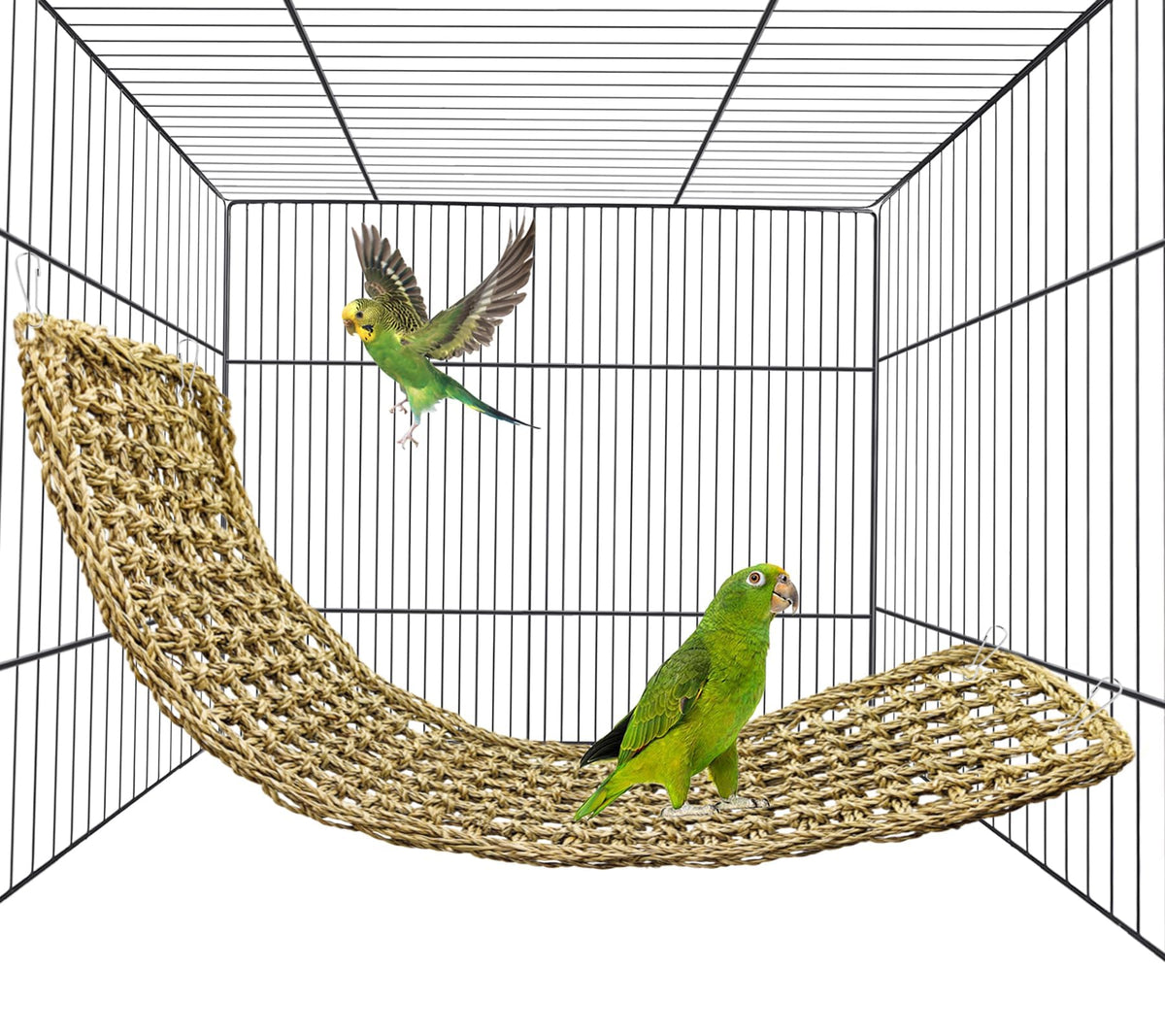 Hamiledyi bird seagrass mat 30x7 cage setup offers cozy rest and enrichment.