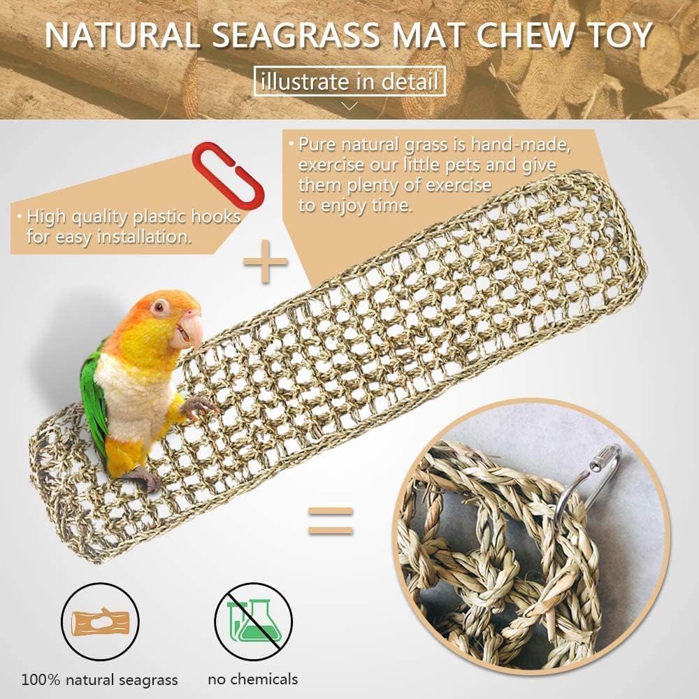 Hamiledyi seagrass mat in cage demonstrates resting and climbing space.