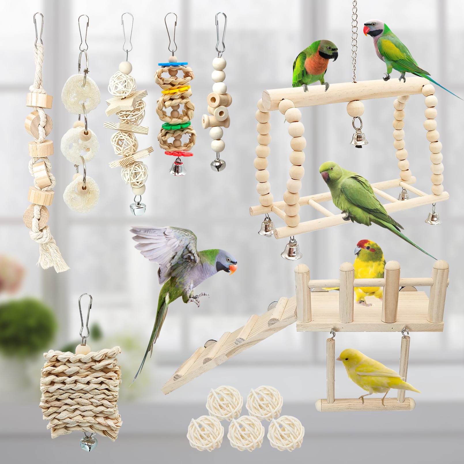 Hamiledyi cage accessories support enrichment for budgies and canaries