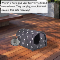 Hamiledyi Bunny Cave Bed side view highlighting semi-enclosed hiding space