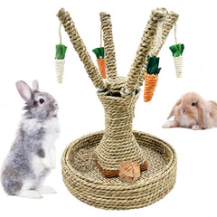 Hamiledyi bunny chew toy in carrot color invites interactive play for small pets.
