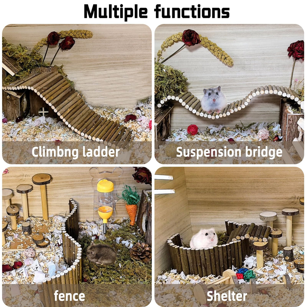 Hamiledyi cage-decor-wooden-bridge image blends natural wood with cage aesthetics for decor and play.