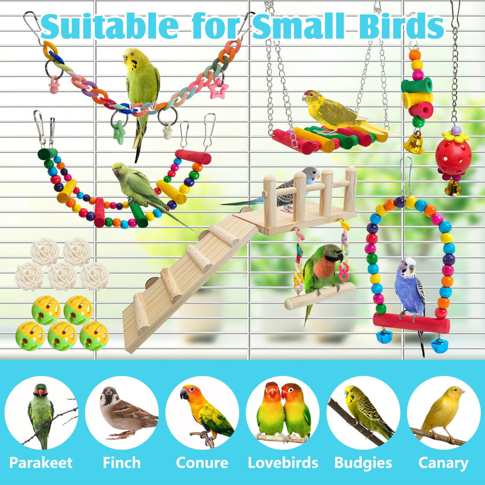 Hamiledyi cage-decorations-for-parakeet brighten the cage environment.