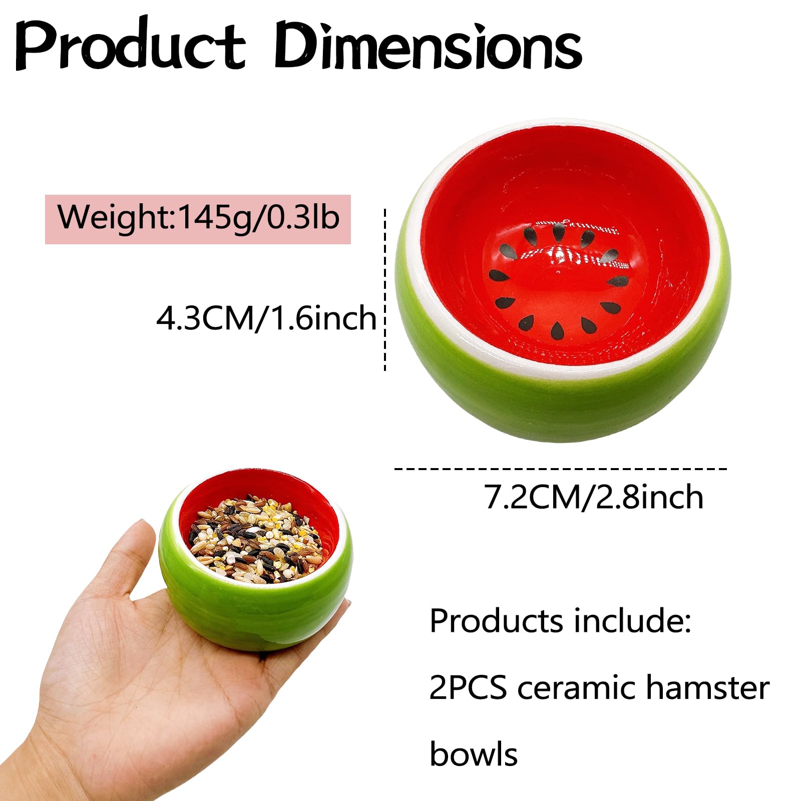 Hamiledyi ceramic hamster bowl top view compact and sturdy for small pets.
