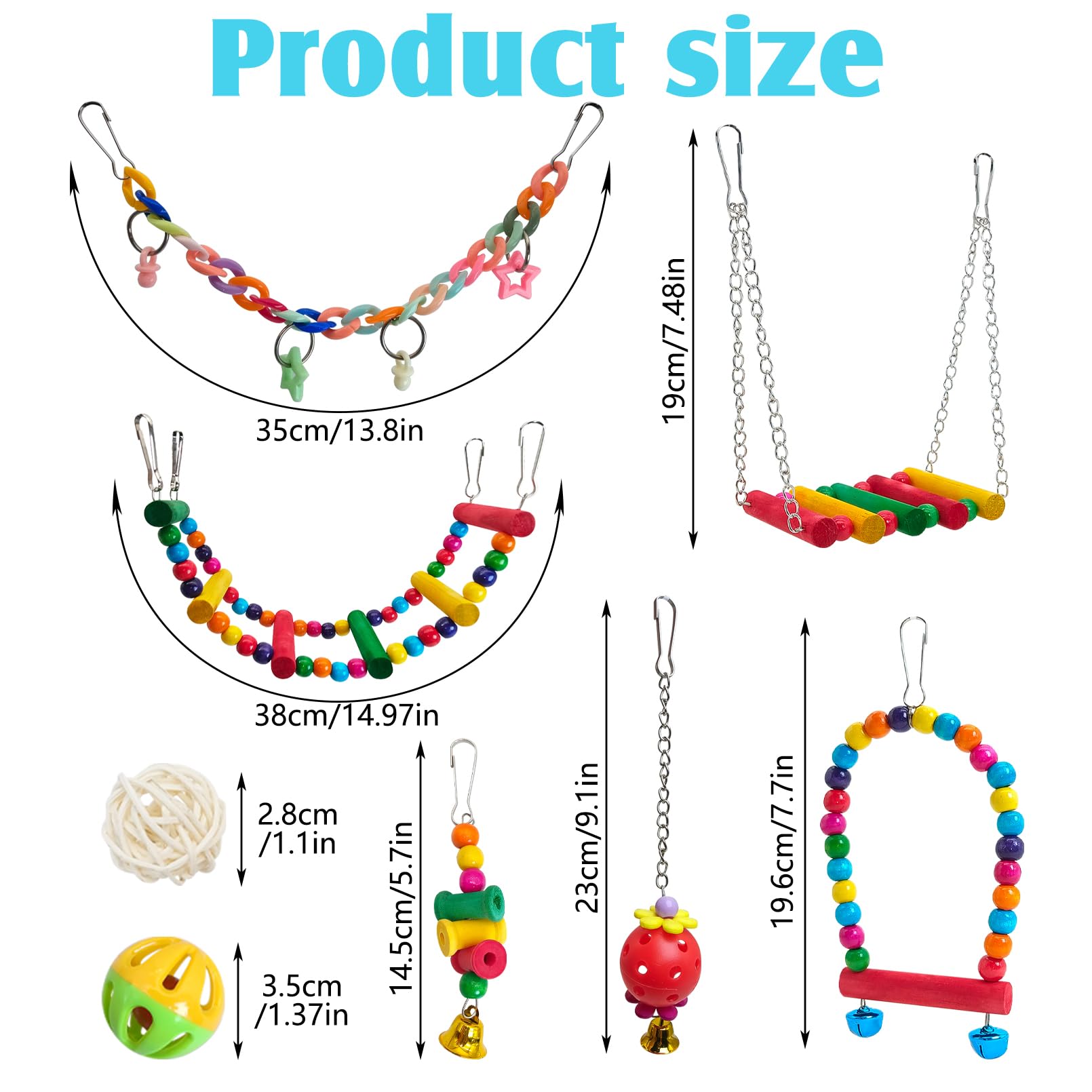 Hamiledyi colorful-bird-toys paint safety enhances safe chewing.