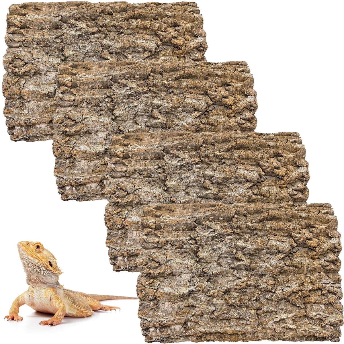 Hamiledyi cork terrarium background 4pc set adds natural texture to your reptile enclosure.